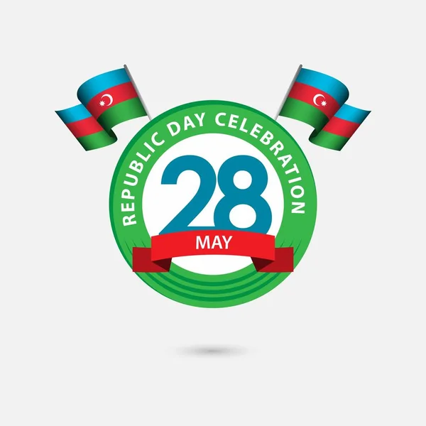 28 rok Azerbejdżan Republika dzień celebracja wektor szablon projekt ilustracja — Wektor stockowy