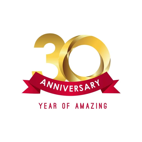 30 Aniversario Año de Increíble Vector Plantilla Diseño Ilustración — Vector de stock