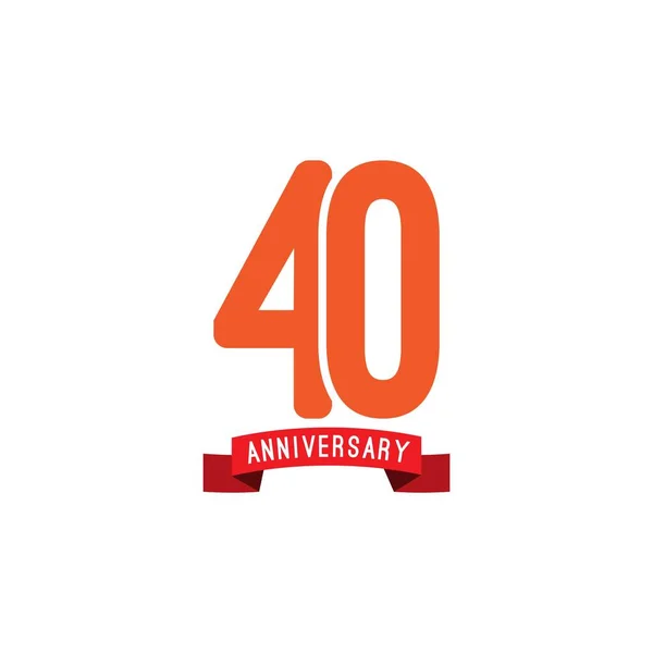 40 Year Anniversary Vector Template Design Illustration — Stock Vector