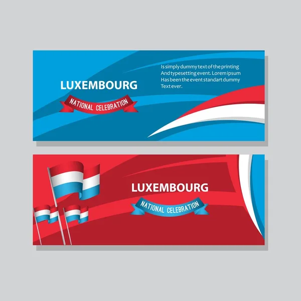 Luxemburgo Celebración Nacional Póster Vector Plantilla Diseño Ilustración — Vector de stock