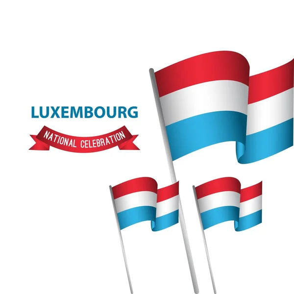 Luxemburgse nationale viering poster vector sjabloonontwerp illustratie — Stockvector