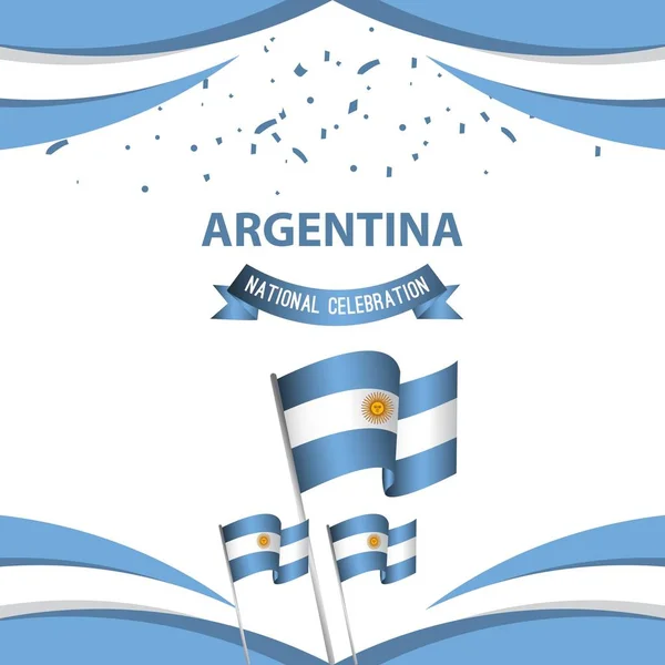 아르헨티나 국립 축 하 포스터 벡터 템플릿 디자인 일러스트 — 스톡 벡터