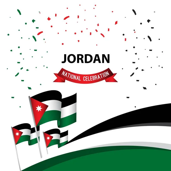 约旦国家庆典海报矢量模板设计插图 — 图库矢量图片