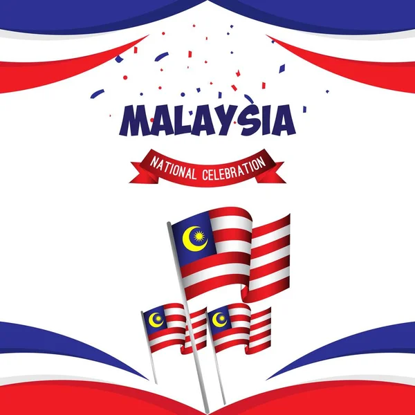 Malaysia National Celebration affisch vektor mall design illustration — Stock vektor