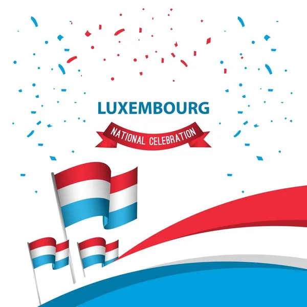 Luxemburgse nationale viering poster vector sjabloonontwerp illustratie — Stockvector