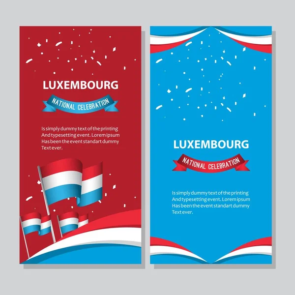 Luxemburgo Celebración Nacional Póster Vector Plantilla Diseño Ilustración — Vector de stock