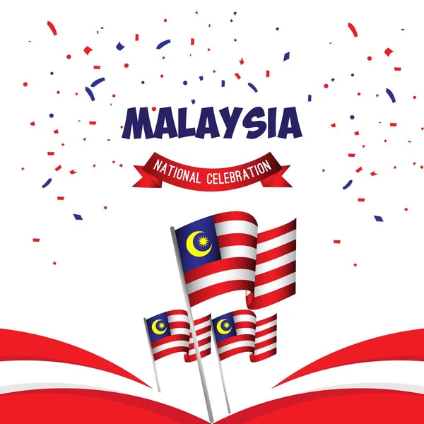 Malaysia National Celebration affisch vektor mall design illustration — Stock vektor