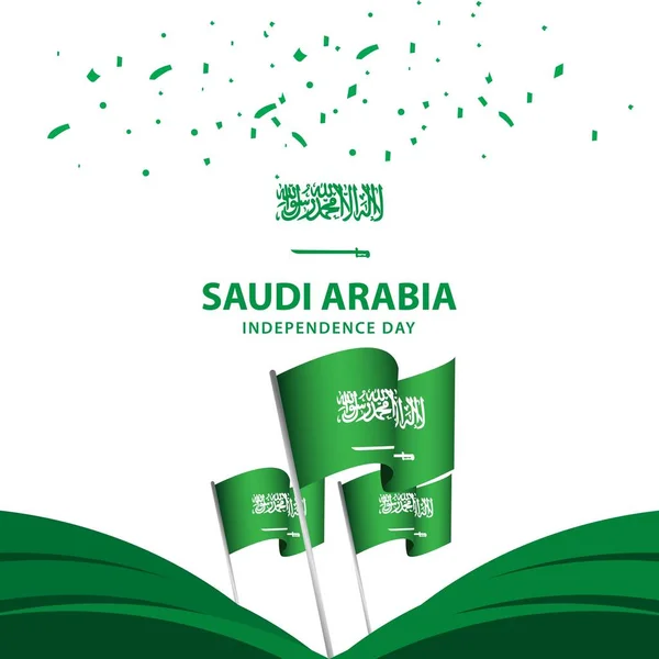 Día de la Independencia de Arabia Saudita Poster Vector Template Design Illustration — Archivo Imágenes Vectoriales