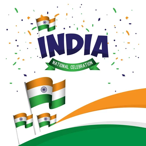 India nationale viering poster vector sjabloonontwerp illustratie — Stockvector
