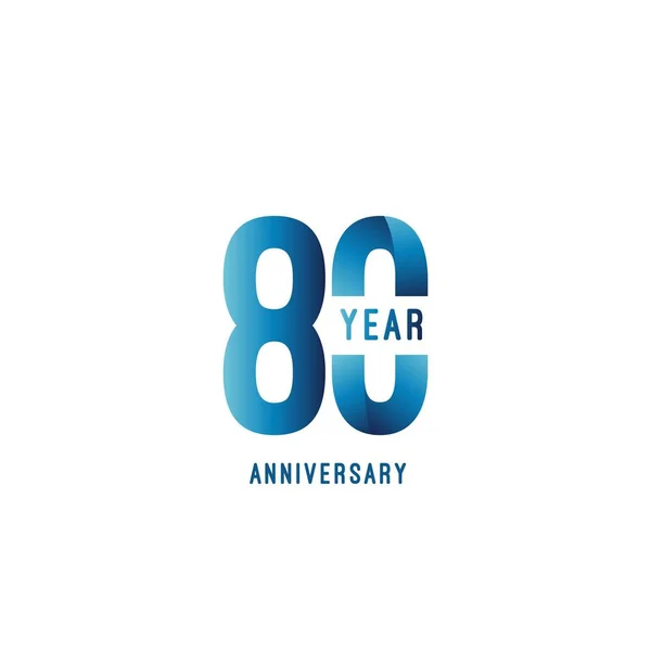 80 주년 Vector Template Design Illustration — 스톡 벡터