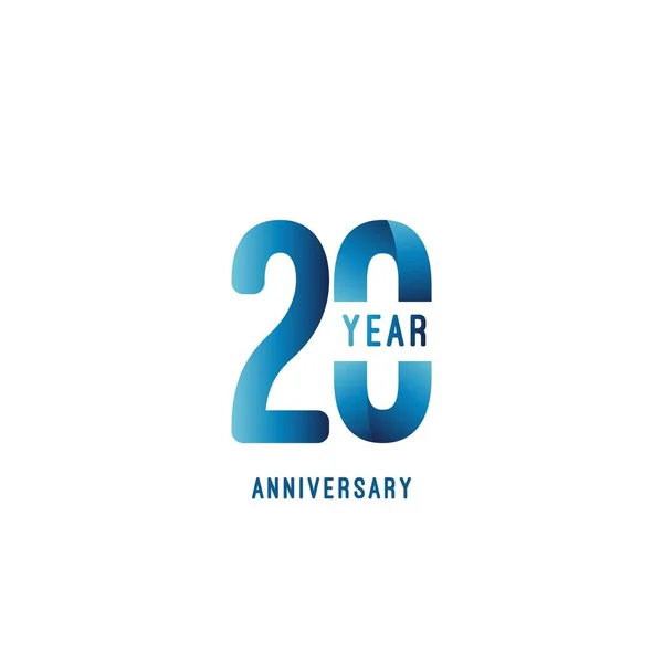 20 Anos Anniversary Vector Template Design Ilustração —  Vetores de Stock