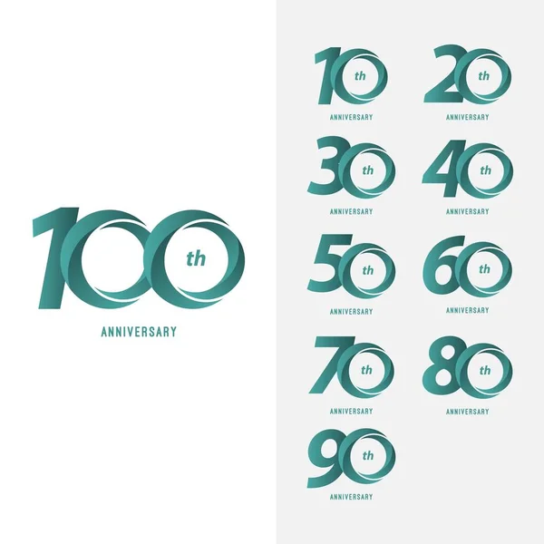 100 Anos Anniversary Set Vector Template Design Ilustração — Vetor de Stock
