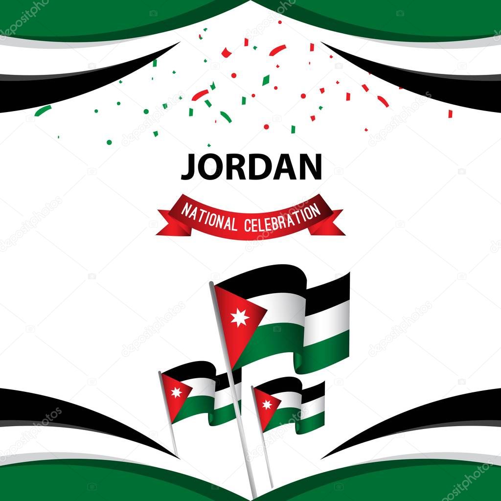 Jordan National Celebration Poster Vector Template Design Illustration