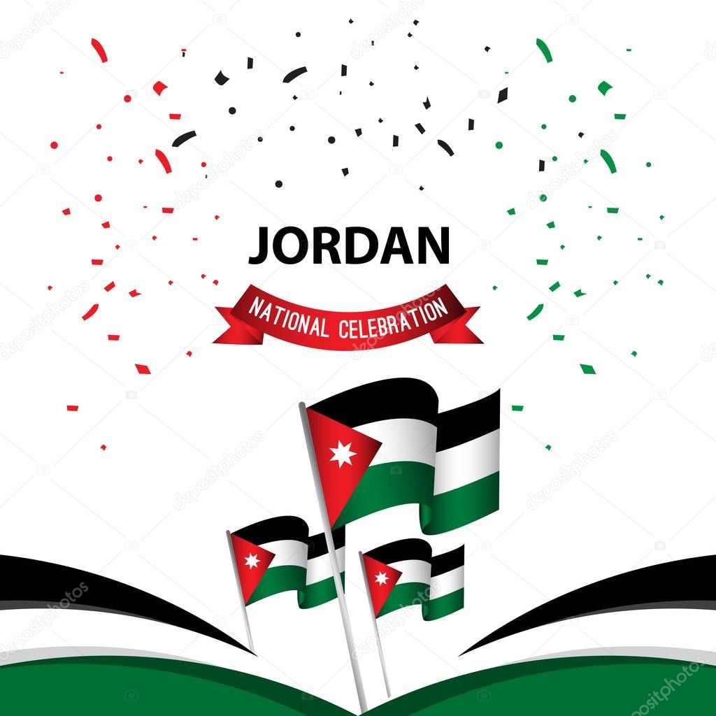 Jordan National Celebration Poster Vector Template Design Illustration