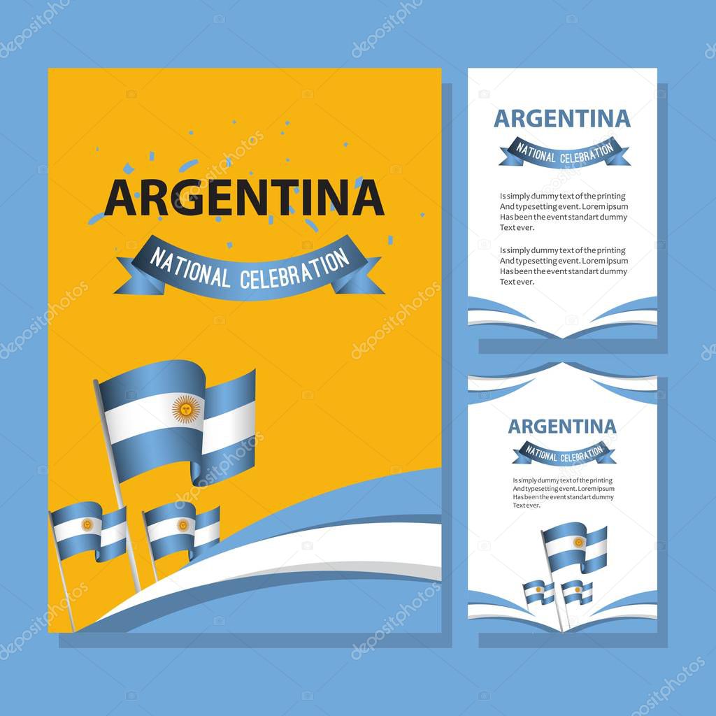 Argentina National Celebration Poster Vector Template Design Illustration