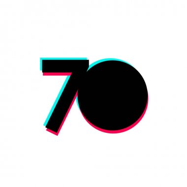 70 Yıl Yıldönümü Vektör Şablonu Tasarım Çizimi