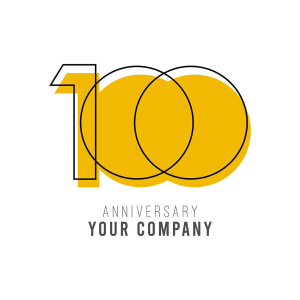 Иллюстрация векторного шаблона к 100-летнему юбилею