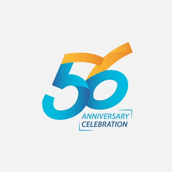 56 Rok výročí oslavy Vektorové šablony Design Ilustrace — Stockový vektor