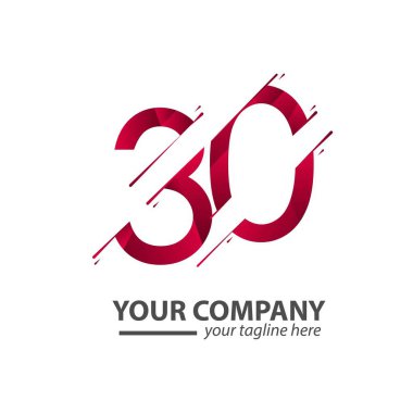 30 Yıl Yıldönümü Şirketiniz vektör şablonu tasarım illüstrasyon