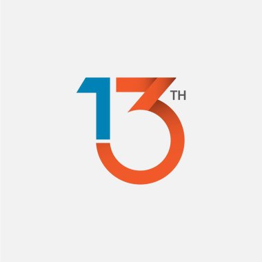 13. Yıldönümü Vektör Şablonu Tasarım İllüstrasyon