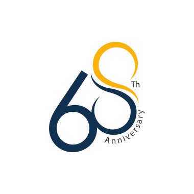 68. Yıldönümü Vektör Şablonu Tasarım İllüstrasyon
