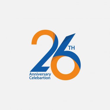 26. Yıldönümü Kutlama Vektör Şablonu Tasarım İllüstrasyon