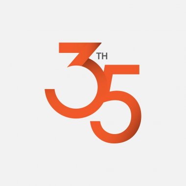35. Yıldönümü Vektör Şablonu Tasarım İllüstrasyon