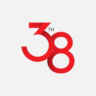 38. Yıldönümü Vektör Şablonu Tasarım İllüstrasyon