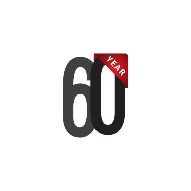 60 Yıl Yıldönümü Vektör Şablonu Tasarım İllüstrasyonu