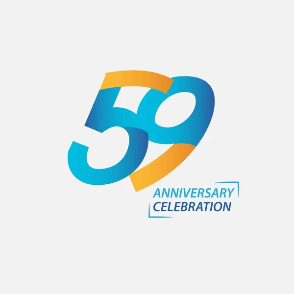 59 Rok výročí oslavy vektorové šablony Design Ilustrace — Stockový vektor