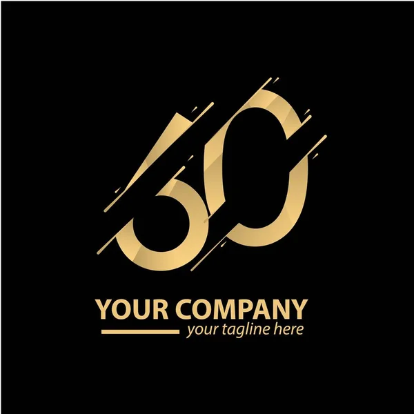 60 años Aniversario de lujo Vector de oro Plantilla Diseño Ilustración — Vector de stock