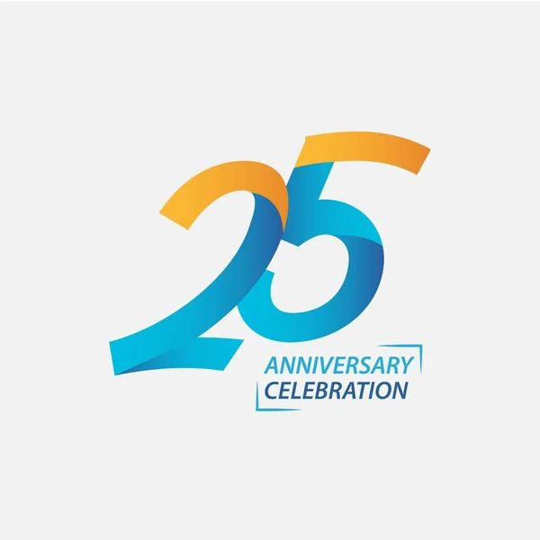 25 jaar jubileumviering Vector Sjabloon Ontwerp Illustratie — Stockvector