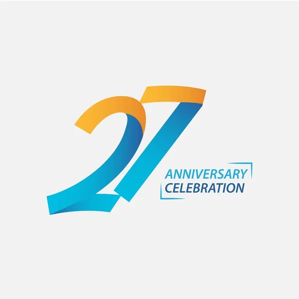 27 jaar jubileum viering Vector Template Ontwerp Illustratie — Stockvector