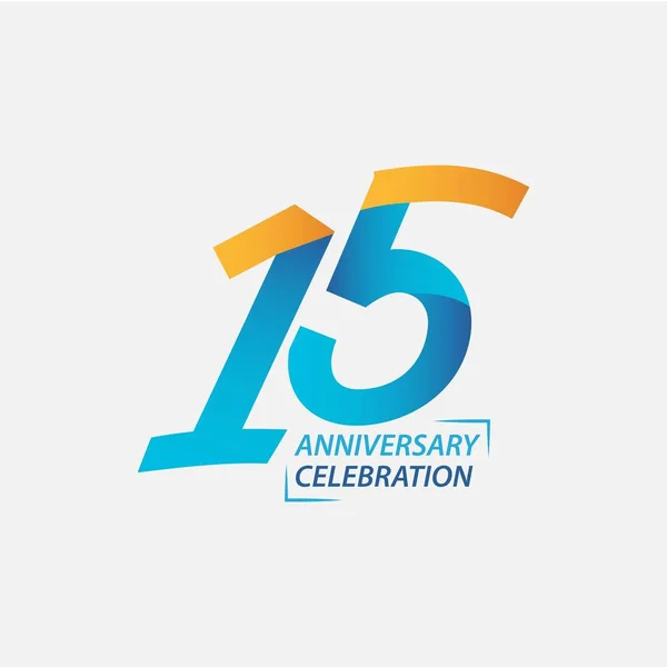 15 jaar jubileum viering Vector Template Ontwerp Illustratie — Stockvector