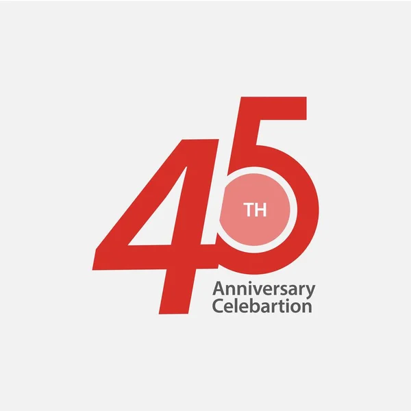 Ilustración de diseño de plantilla vectorial de celebración del 45 o aniversario — Vector de stock