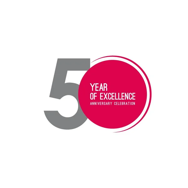 50 Ano de Excelência Aniversário Celebração Vector Modelo Design Ilustração —  Vetores de Stock