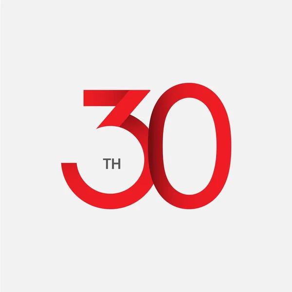 30 Th Anniversary Vector Template Design Ilustração —  Vetores de Stock