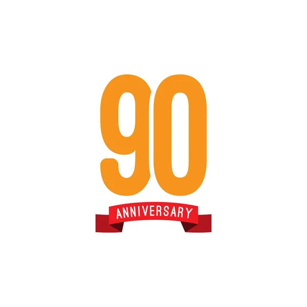 90 Tahun Anniversary Vector Template Desain ilustrasi - Stok Vektor