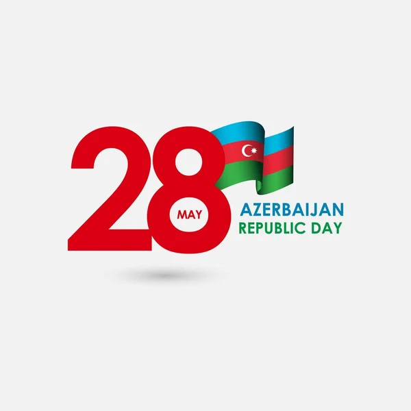 28 rok Azerbejdżan Republika dzień celebracja wektor szablon projekt ilustracja — Wektor stockowy