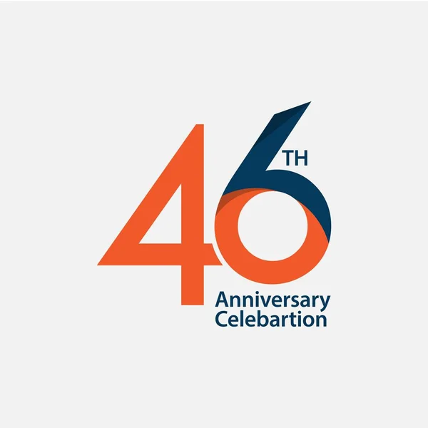 46 th Anniversary Celebration Vector Template Design Illustration — Stock Vector