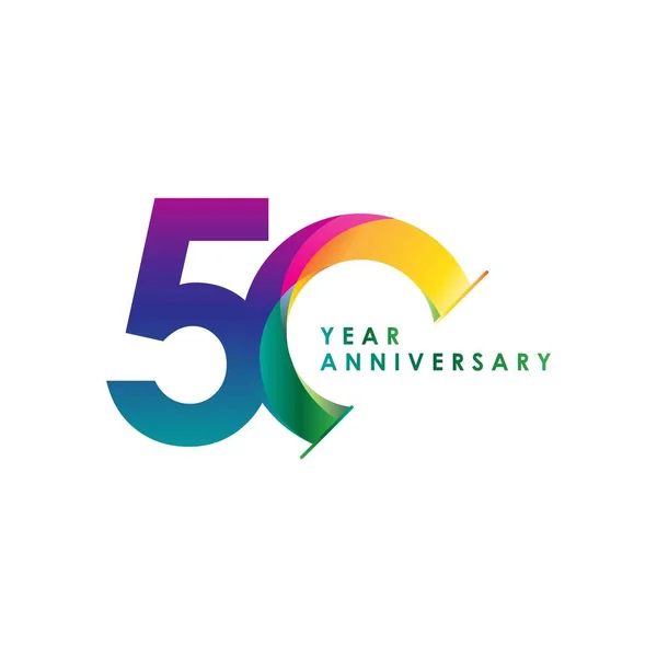 50 Year Anniversary Vector Template Design Illustration — Stock Vector