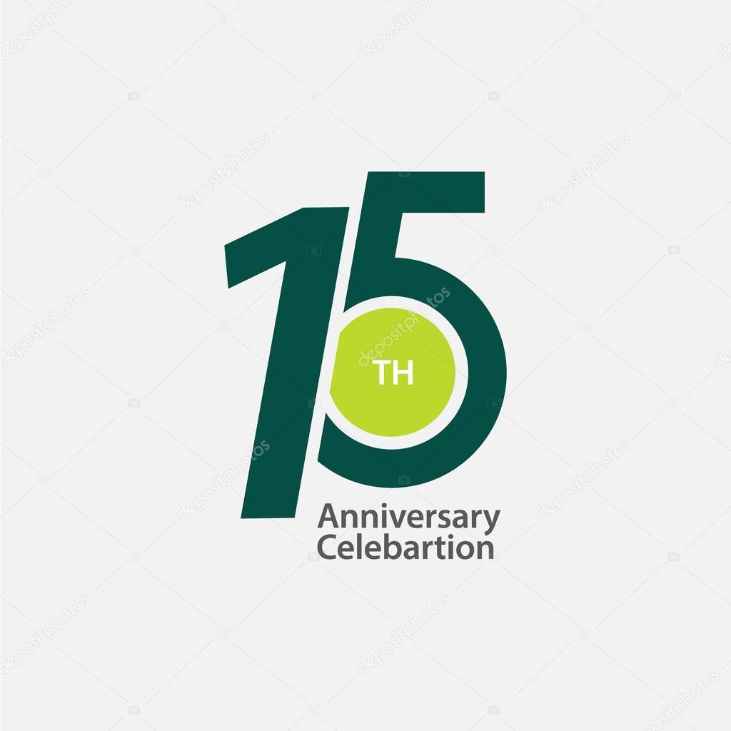 15 th Anniversary Celebration Vector Template Design Illustration