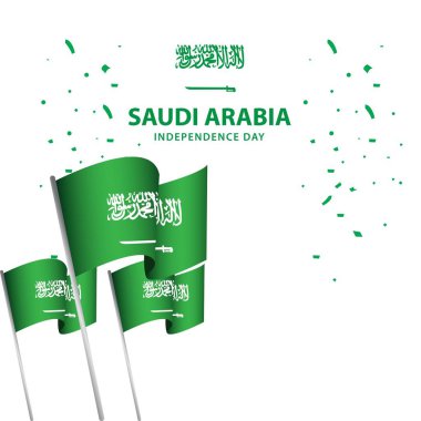 Suudi Arabistan Bağımsızlık Günü Afiş Vektör Şablonu Tasarım İllüstrasyon
