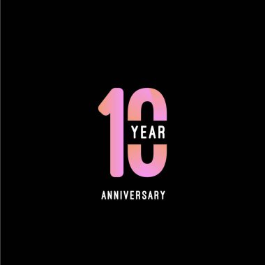 10. Yıldönümü Vektör Şablonu Tasarım Çizimi