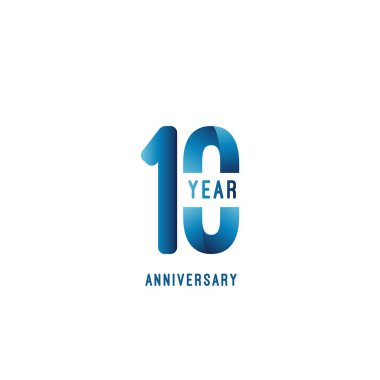 10. Yıldönümü Vektör Şablonu Tasarım Çizimi