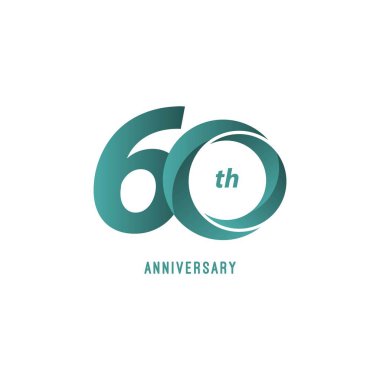 60 Yıl Yıldönümü Vektör Şablonu Tasarım İllüstrasyonu
