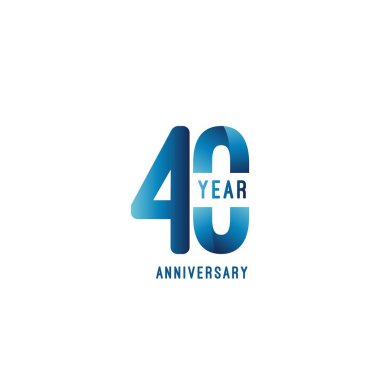 40 Yıl Yıldönümü Vektör Şablon Tasarımı Çizimi