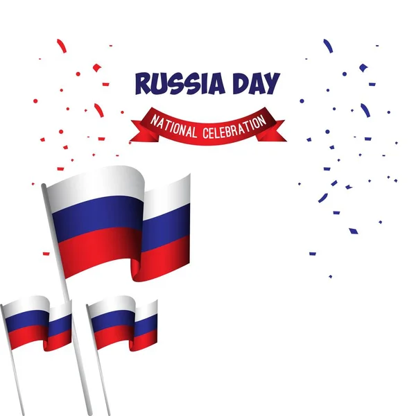 Illustration vectorielle de conception de modèle d'affiche de célébration nationale de la fête de la Russie — Image vectorielle