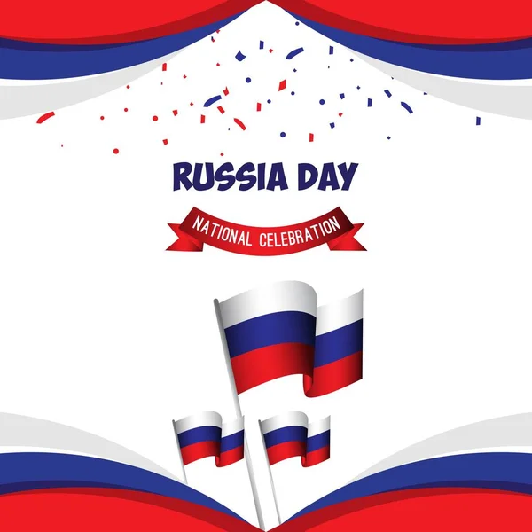 Illustration vectorielle de conception de modèle d'affiche de célébration nationale de la fête de la Russie — Image vectorielle