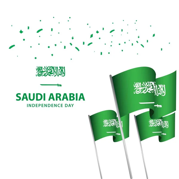 Suudi Arabistan Bağımsızlık Günü Afiş Vektör Şablonu Tasarım İllüstrasyon — Stok Vektör